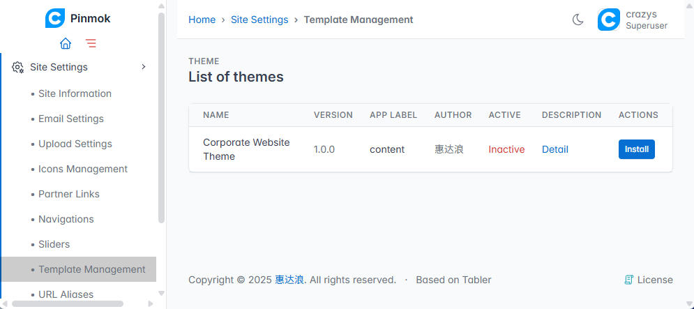 Install Theme